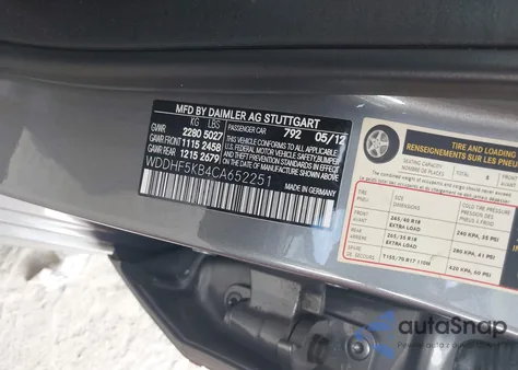 2012 Mercedes-Benz E 350 из США, поврежденный, VIN WDDHF5KB4CA652251